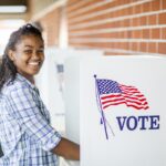 Beautiful Young Black Girl Voting